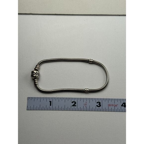 Pandora 7.5" Barrel Clasp Sterling Silver Charm Bracelet #590702 - Picture 2 of 6